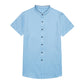 Young men's shirt round neck white shirt