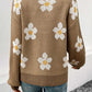 Perfee Floral Dropped Shoulder Sweater