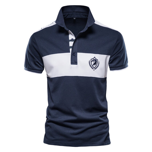 Casual Stitching Shirt Short-sleeved T-shirt Summer Embroidery Advertising Shirt