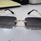 Square Rimless Cut-edge Sunglasses, Sunglasses And Personality Glasses