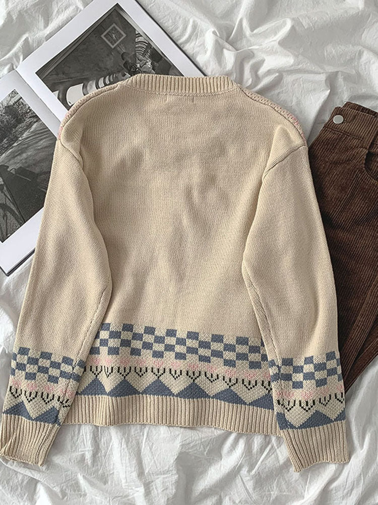 Fashion Lazy Round Neck Long Sleeve Outer Wear Cardigan