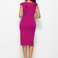 Ruched Ruffled Cap Sleeve Dress