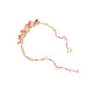 Pink enamel peony flower branch gold-plated zircon bracelet