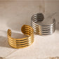 Retro Style 18K Gold Stainless Steel Multi-layer Tube Glossy Bracelet