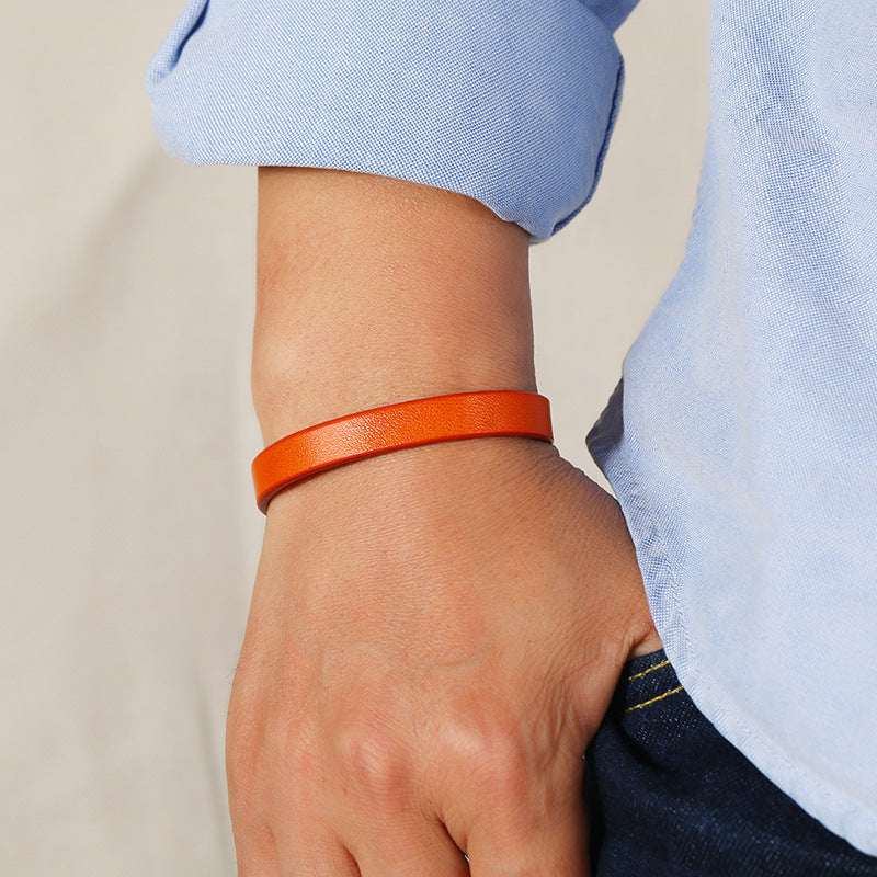 Simple Ins Style Fashion All-match Light Board Cattle Leather Bracelet
