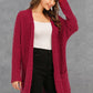 Angel Wings Pocketed Open Front Long Sleeve Cardigan