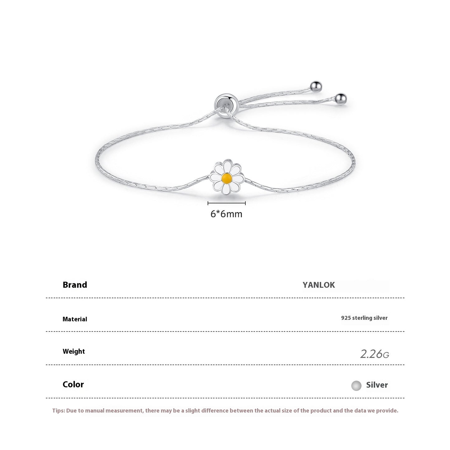 S925 Sterling Silver Enamel Telescopic Bracelet