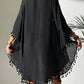 Tassel Cutout Scoop Neck Cover-Up Dress