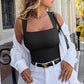 Square Neck Jumpsuit Sleeveless Slim Fit Tank Top