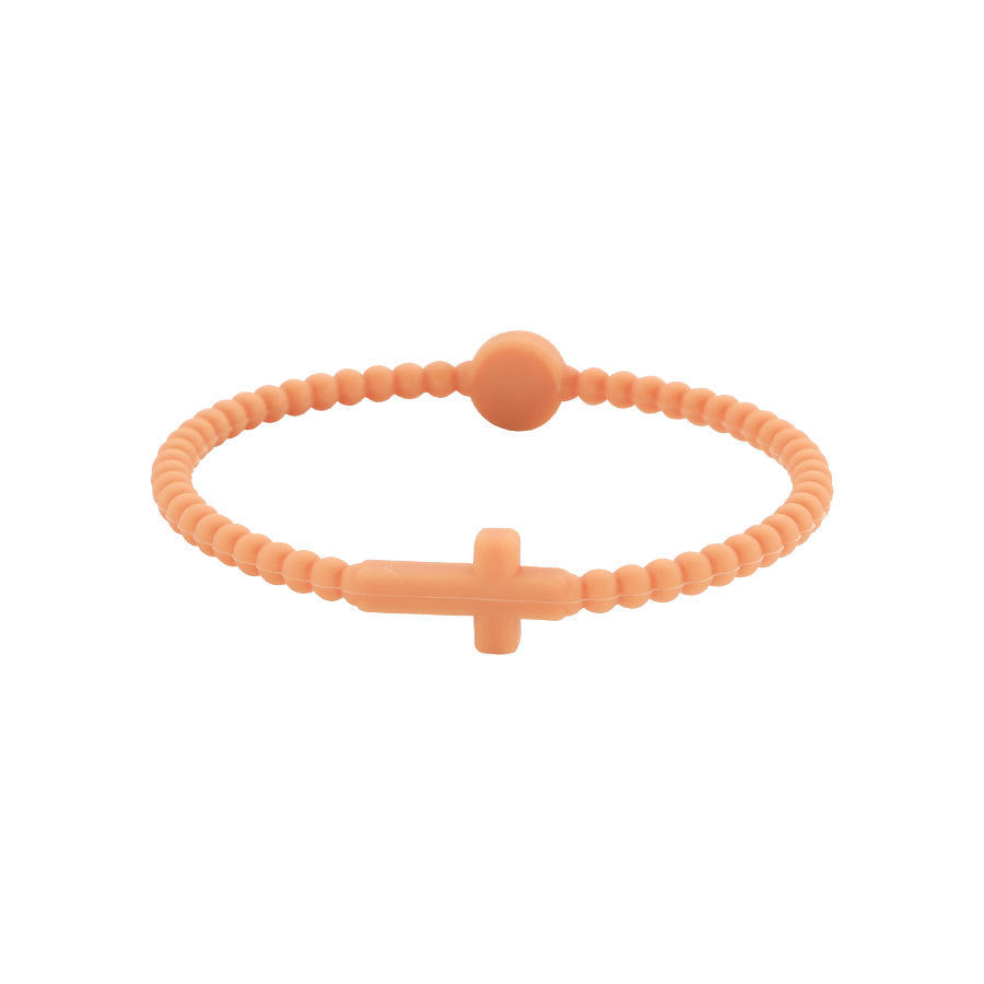 Simple Thin Cross Silicone Bracelet