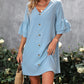 Women's Solid Color And V-neck Loose Dress