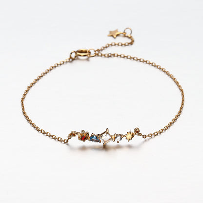 Sterling Silver 14K Gold Plated Zircon Bracelet