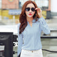autumn new women's shirt white shirt V-neck slim long-sleeved chiffon shirt