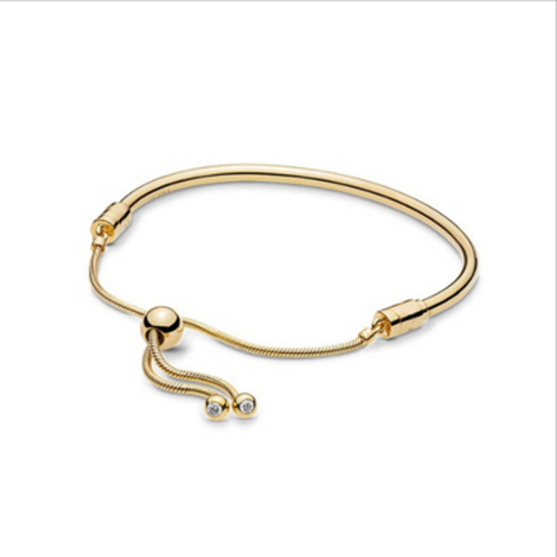 Panjia rose gold retractable basic bracelet female S925 sterling silver snake bone bracelet series high quality gift for girlfriends