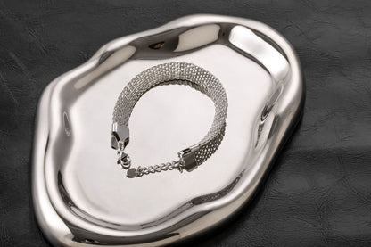 Titanium Steel Woven Bracelet Non-fading Flat Mesh Chain Unisex Bracelet