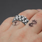 10mm Wristband Link Bracelet And 10mm 8-12 Adjustable Size Ring Stainless Steel Silver Gold Color Bracelets/Rings Set