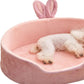 Cute Princess Dog Bed Pink Pet Bed Detachable Washable Dog Sleeping Bed Rabbit Ear Calming Dog And Cat Bed Soft Comfortable Warm Cat Bed For Small Medium Sized Breed Four Seasons