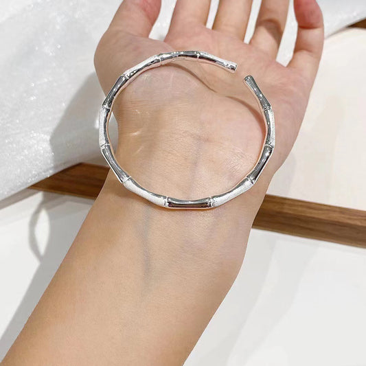 Women's Fashion Silver-plated Bamboo Bracelet