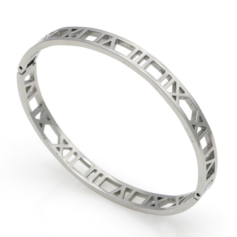 Roman numerals rose gold bracelet