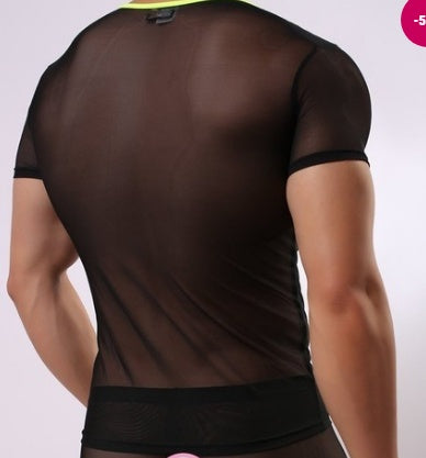 Mesh T-shirt men's shirt