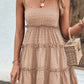 Shiny Frill Spaghetti Strap Tiered Dress