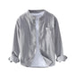 Men's Corduroy Shirt Stand Collar Long Sleeve Shirt