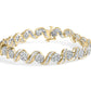 10K Yellow Gold 4.00 Cttw Diamond Floral Design Spiral Link 7.50" Bracelet (I-J Color, I2-I3 Clarity)