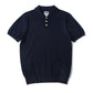 Mulberry Silk Men's High-end Italian Polo Short Sleeve American Retro Lapels Knitted Sunken Stripe T-shirt