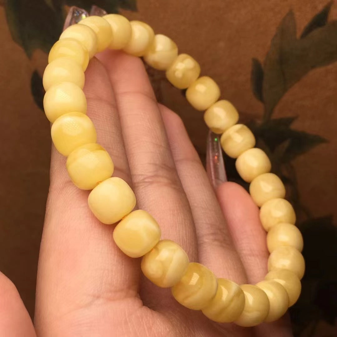 Natural Beeswax Old Yellow Chicken Grease Wax Rich And Full Single Circle Bracelet Crafts Accessories Ornaments