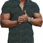 Rhombus Printed Short-sleeved Gentleman Shirt