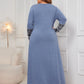 Honey Plus Size Printed Round Neck Long Sleeve Dress