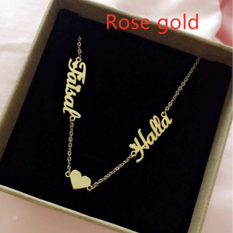 Name Private Custom Necklace Female Gold Plated