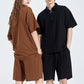 Half Zipper Short-sleeved T-shirt Men's Lapel Polo Shirt