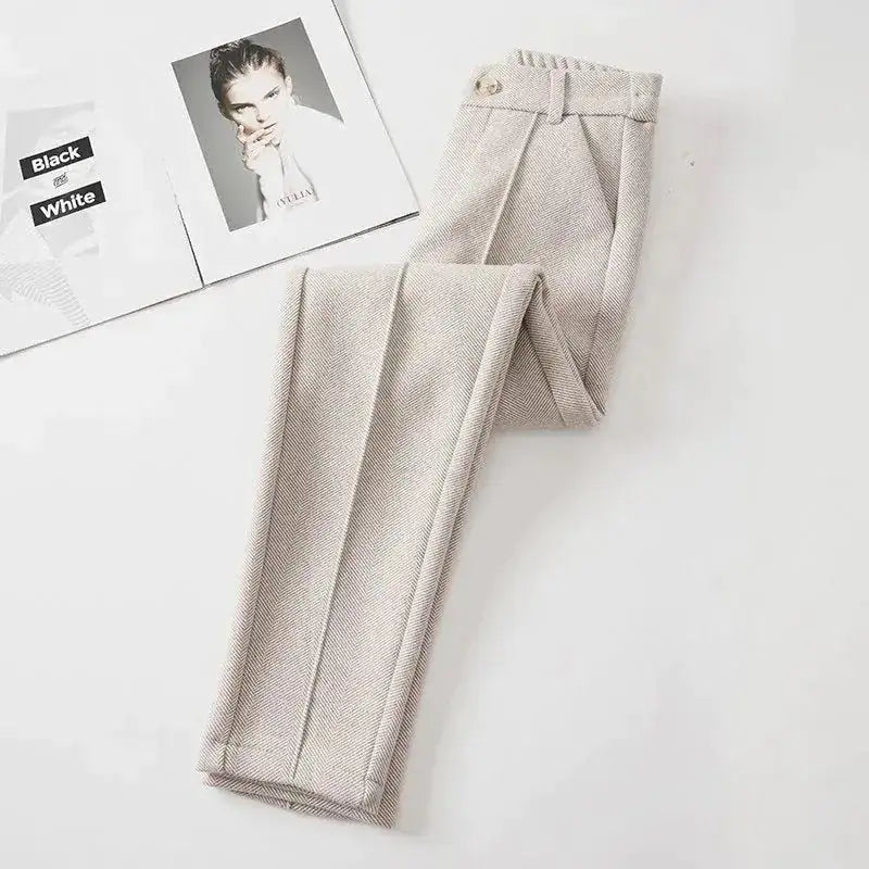 Winter Woolen High Waist Pants