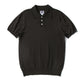 Mulberry Silk Men's High-end Italian Polo Short Sleeve American Retro Lapels Knitted Sunken Stripe T-shirt