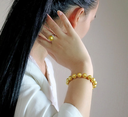 Gold Pearl Bracelet Freshwater Pearl
