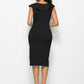Ruched Ruffled Cap Sleeve Dress
