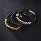 Men's Rotatable Stainless Steel Braided Leather Bracelet