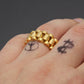 10mm Wristband Link Bracelet And 10mm 8-12 Adjustable Size Ring Stainless Steel Silver Gold Color Bracelets/Rings Set