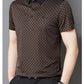 Men's Lapel Plaid Printed Seamless High Elasticity Ice Silk Short Sleeve