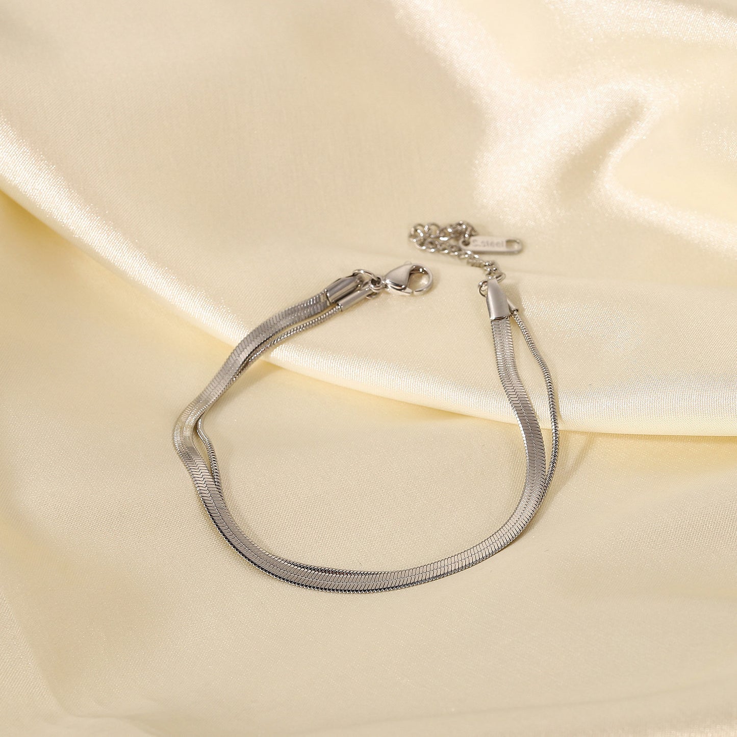 Men's Stainless Steel Snake Bones Chain Double-layer Bracelet