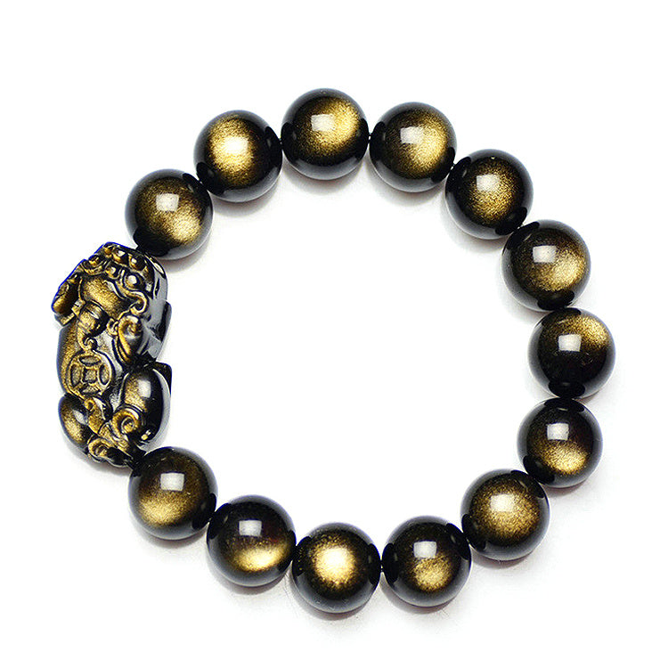 Gold Obsidian Pixiu Bracelet