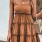Shiny Frill Spaghetti Strap Tiered Dress