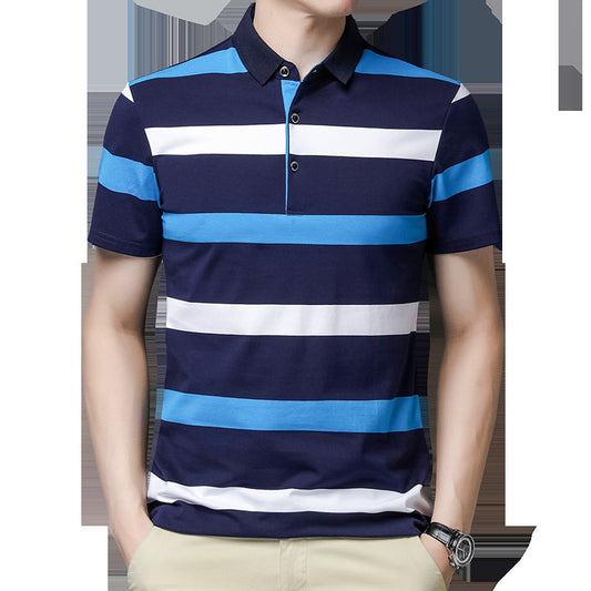 New Men's Clothing Short-sleeved Summer Top T-shirt Solid Color Casual Polo Collar Polo Shirt Casual Half-length Sleeve Versatile Clothes
