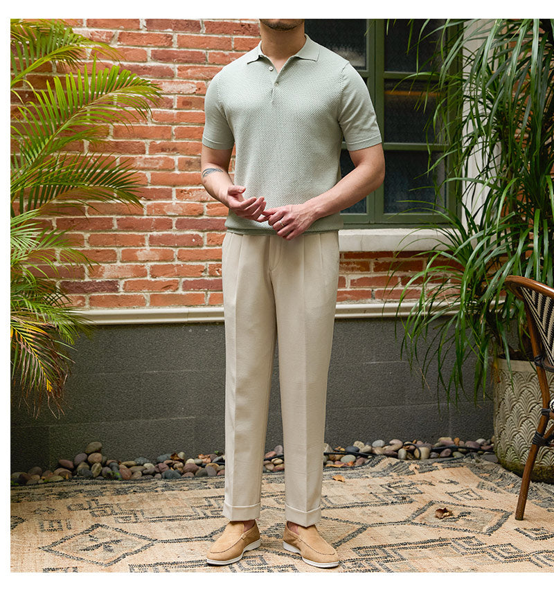 Lapel Polo Shirt Casual Short-sleeved Knitted T-shirt
