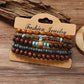 Turquoise Wooden Bead Coconut Shell Five-piece Bracelet Handmade