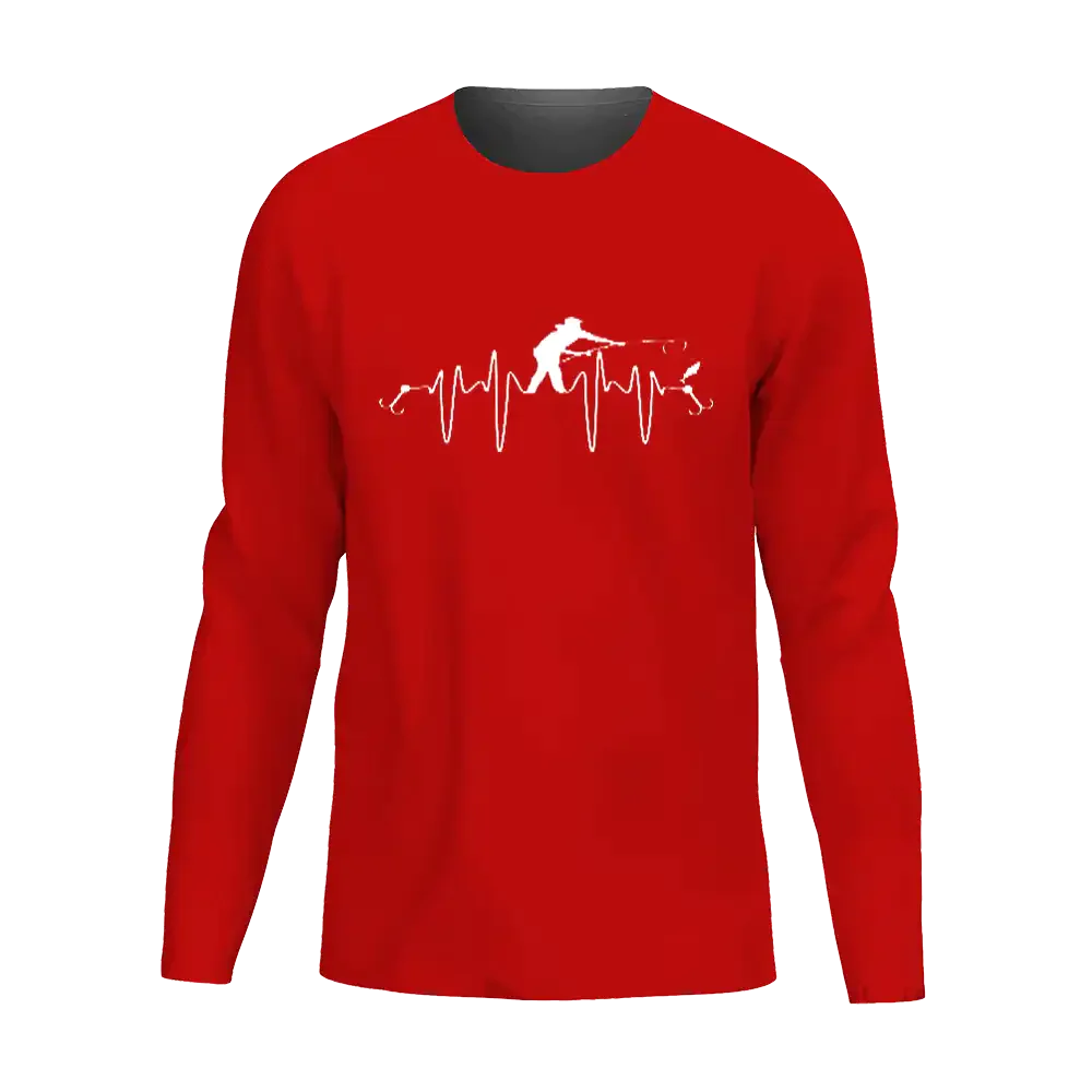 Fishing Heart Beat Men Long Sleeve Shirt