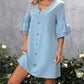 Women's Solid Color And V-neck Loose Dress