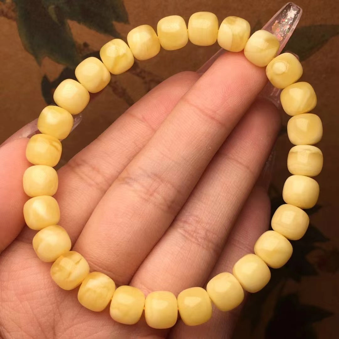 Natural Beeswax Old Yellow Chicken Grease Wax Rich And Full Single Circle Bracelet Crafts Accessories Ornaments