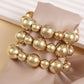 Punk Style Exaggerated Round Bead Chain Bracelet, Hip-hop Trend Geometric Metal Set Bracelet